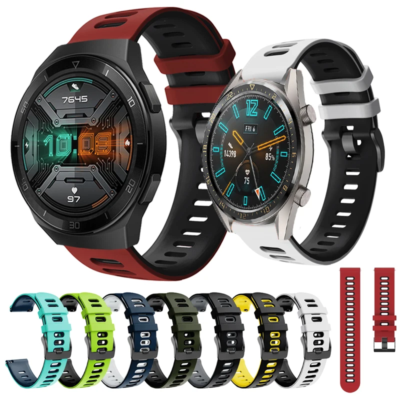 

for Huawei Watch GT 2 2E Pro Strap For Samsung Galaxy Watch 3 45mm 46mm Gear S3 Frontier 22mm Silicone Watch Band Bracelet