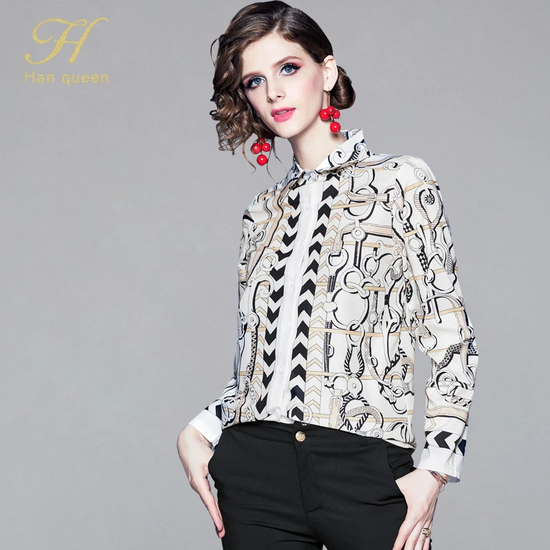 H Han Queen New Arrival Female Shirts 2019 Autumn Loose Long Sleeve Print Women Tops and Blouses Casual Workwear Chiffon Blouse
H Han Queen New Arrival Female Shirts 2019 Autumn Loose Long Sleeve Print Women Tops and Blouses Casual Workwear Chiffon Blouse
