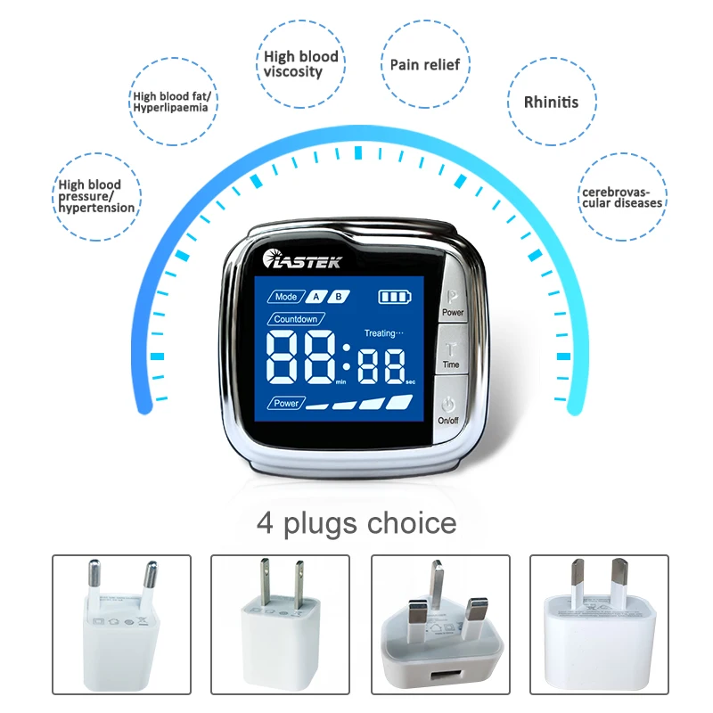 LASTEK Daily dual use home laser therapy device digital laser wrist watch for rhinitis/high blood pressure
LASTEK Daily dual use home laser therapy device digital laser wrist watch for rhinitis/high blood pressure
