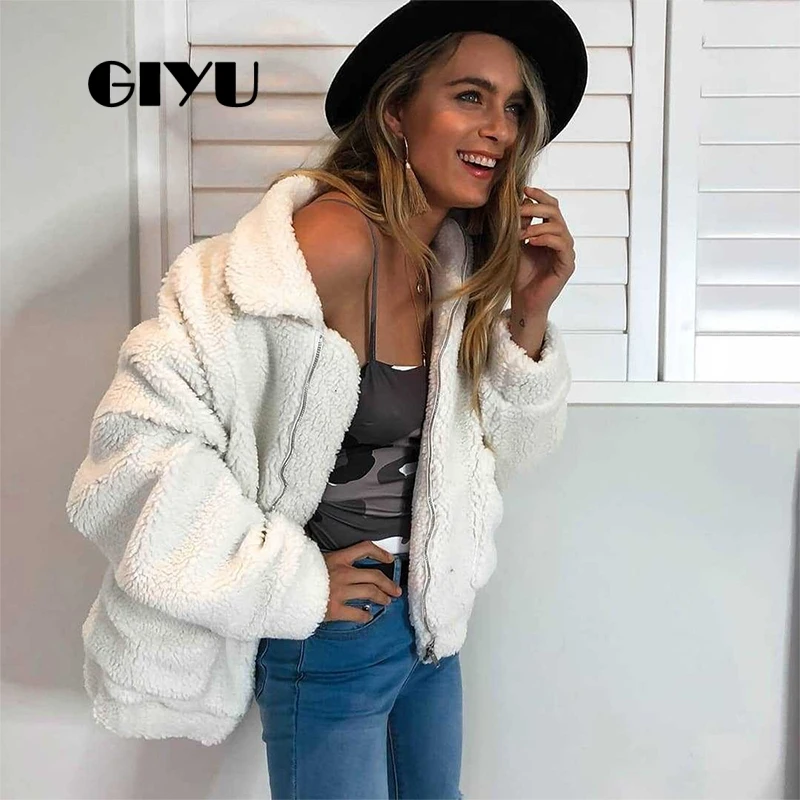 GIYU Teddy Long Sleeve Vintage Winter Jackets Zipper Turn-down Collar Short Coat Women Streetwear Faux Fur Casual chaqueta mujer
GIYU Teddy Long Sleeve Vintage Winter Jackets Zipper Turn-down Collar Short Coat Women Streetwear Faux Fur Casual chaqueta mujer