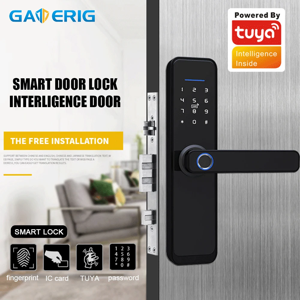 GATERIG Fingerprint Lock Smart Door Lock WiFi APP Password Biometric Intelligent fingerprint Door lock Key Security
GATERIG Fingerprint Lock Smart Door Lock WiFi APP Password Biometric Intelligent fingerprint Door lock Key Security