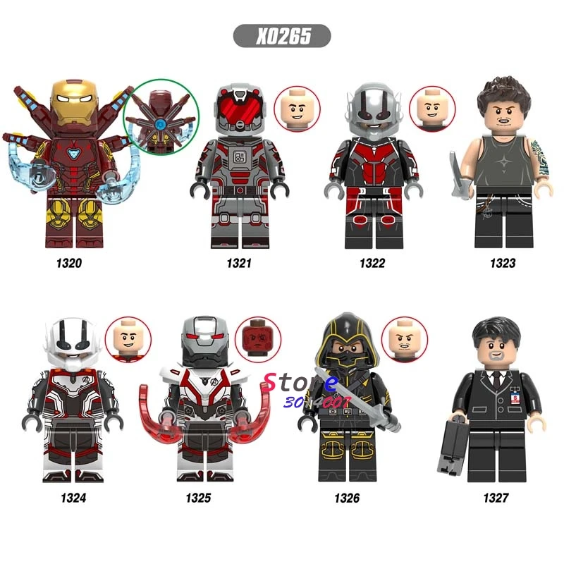 Single Avengers Endgame Iron Man MK85 AntMan Hawkeye War Machine Thor Pepper Scarlet Witch Wasp building blocks Kids Toys
Single Avengers Endgame Iron Man MK85 AntMan Hawkeye War Machine Thor Pepper Scarlet Witch Wasp building blocks Kids Toys