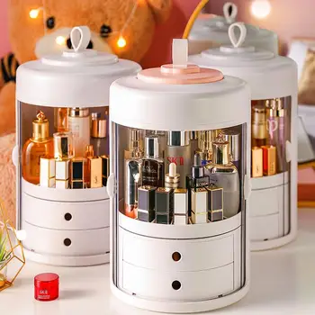 Rotating Cosmetic Storage Box Dust-proof Desktop Home Portable Dressing Box Large-capacity Skin Care Rack Makeup Organizer Box
Rotating Cosmetic Storage Box Dust-proof Desktop Home Portable Dressing Box Large-capacity Skin Care Rack Makeup Organizer Box