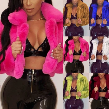 Winter Warm Fluffy Faux Fur Coats Jackets Women Furry Fake Fur Cropped Jacket Turn Down Collar Open Front Overcoat
Winter Warm Fluffy Faux Fur Coats Jackets Women Furry Fake Fur Cropped Jacket Turn Down Collar Open Front Overcoat