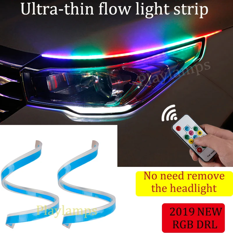 12V Car Led DRL Daytime Running Lights RGB LED Strip Lamp Headlight Flowing Turn Signal Flexible Universal For Car
12V Car Led DRL Daytime Running Lights RGB LED Strip Lamp Headlight Flowing Turn Signal Flexible Universal For Car