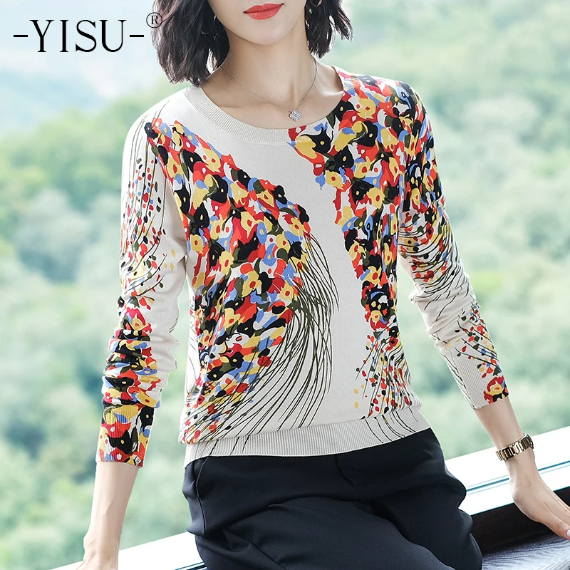 Women Pullover Autumn Winter Printed sweater Long sleeve O neck Loose Knitted Jumper Floral pattern printed sweater Women
Women Pullover Autumn Winter Printed sweater Long sleeve O neck Loose Knitted Jumper Floral pattern printed sweater Women