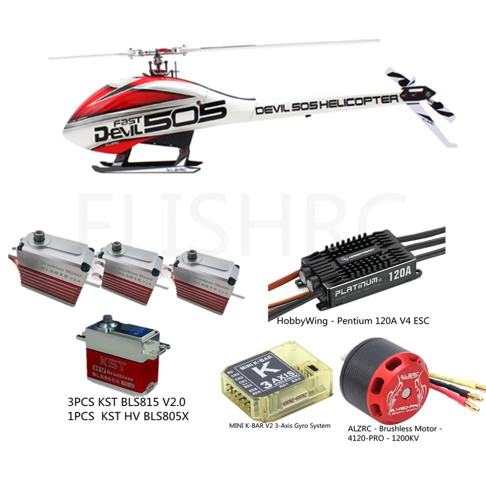 ALZRC - Devil FAST FBL Super Combo 505 RC Helicopter (Include KST BLS815+KST BLS805 Servo)- 120A V4 ESC
ALZRC - Devil FAST FBL Super Combo 505 RC Helicopter (Include KST BLS815+KST BLS805 Servo)- 120A V4 ESC
