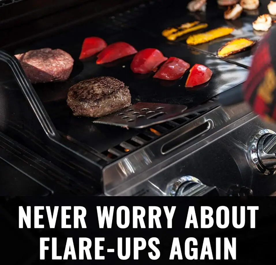 Description Picture 4 of item1PC 40x33cm Reusable Non-Stick BBQ Grill Mat Barbecue Baking Pad Outdoor Picnic Cooking Oven Tools