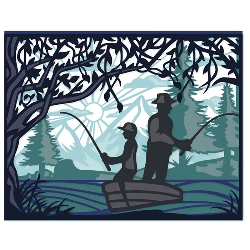 Metal Cutting Dies, Fishing Background Frame Embossing Stencils for DIY Scrapbooking Card Making
Metal Cutting Dies, Fishing Background Frame Embossing Stencils for DIY Scrapbooking Card Making