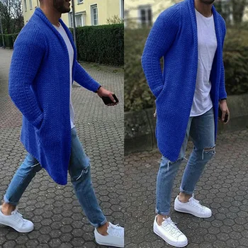 Men's sweater long sleeve large cardigan solid color sweater medium length 
Men's sweater long sleeve large cardigan solid color sweater medium length