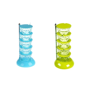2 Pcs Spices Storage Vertical Seasoning Box Multi-Layer 360 Degrees Can Be Rotated Kitchen Tool with Spoon Blue & Green
2 Pcs Spices Storage Vertical Seasoning Box Multi-Layer 360 Degrees Can Be Rotated Kitchen Tool with Spoon Blue & Green