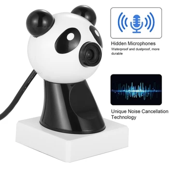 Cute panda shape design 480P HD Webcam with Speaker Laptop Computer USB Web Camera Built-in noise reduction mic
Cute panda shape design 480P HD Webcam with Speaker Laptop Computer USB Web Camera Built-in noise reduction mic
