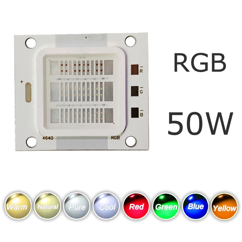 RGB Chip High Power Diode 50W COB Colorful Spotlight Bright DIY Bead LED Bulb