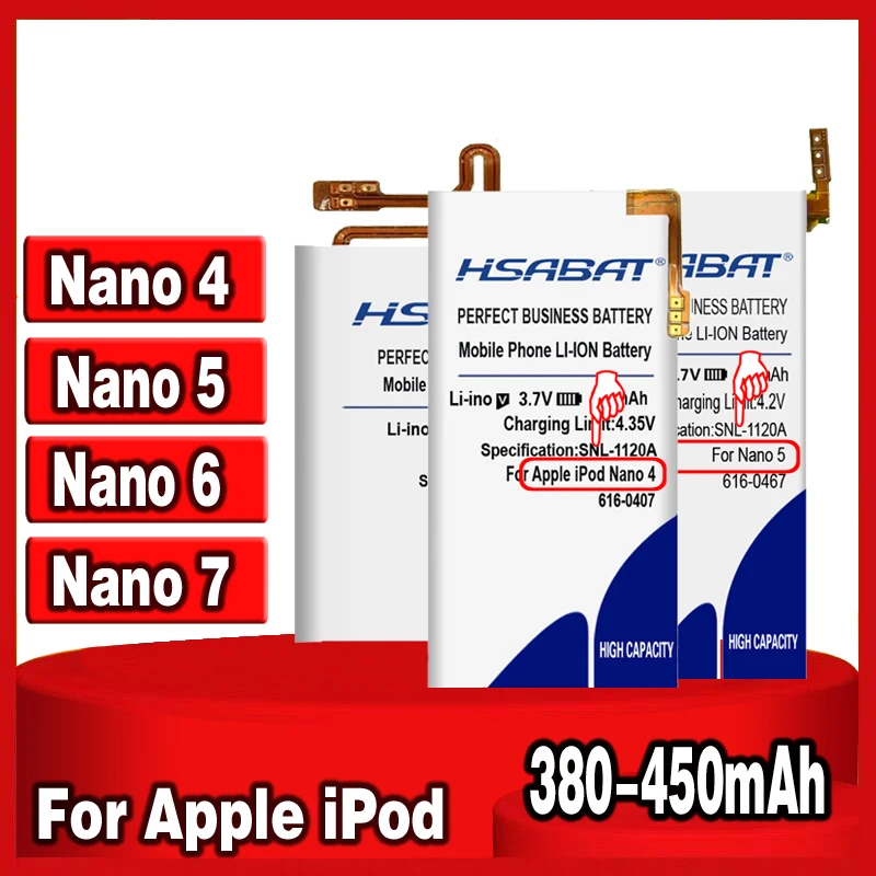 Аккумулятор для iPod Nano 5 го поколения 4 6 8 ГБ 16 7 поколения|Аккумуляторы мобильных