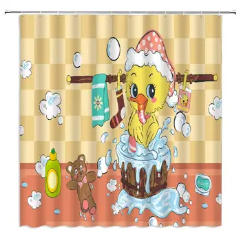 Cute Duck Shower Curtain Bathing Spa Bubble Bear Cub Simple Yellow Brown Bathroom Curtain Decor Polyester Fabric Quick Drying
Cute Duck Shower Curtain Bathing Spa Bubble Bear Cub Simple Yellow Brown Bathroom Curtain Decor Polyester Fabric Quick Drying