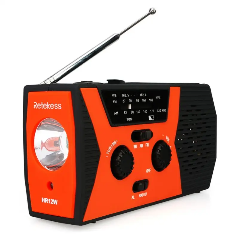 Solar FM AM NOAA SOS Radio Weather Alert Outdoor Waterproof LED Light Emergency Manual Crank Radio
Solar FM AM NOAA SOS Radio Weather Alert Outdoor Waterproof LED Light Emergency Manual Crank Radio