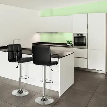 2 Set Quilt Leather Breakfast Bar Stool Swivel Kitchen Chrome+Gas Lift Swivel Counter Chair Footrest Barstools Bar Furniture HWC
2 Set Quilt Leather Breakfast Bar Stool Swivel Kitchen Chrome+Gas Lift Swivel Counter Chair Footrest Barstools Bar Furniture HWC