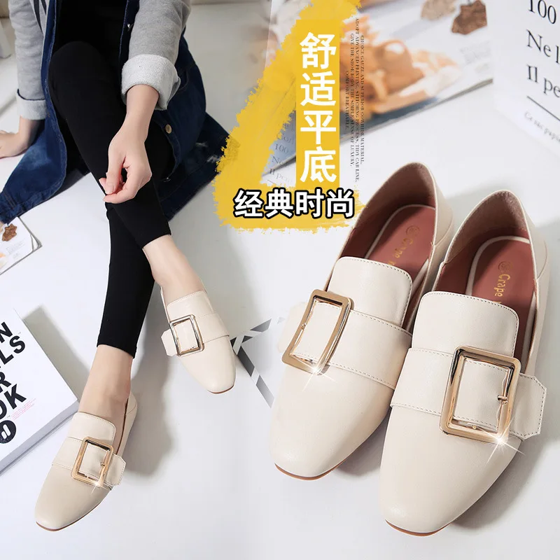 England Women's 2017 Spring New Style Trend Square Head Buckle Flat Heel Lazy Slip-on Women's Singles Shoe
England Women's 2017 Spring New Style Trend Square Head Buckle Flat Heel Lazy Slip-on Women's Singles Shoe
