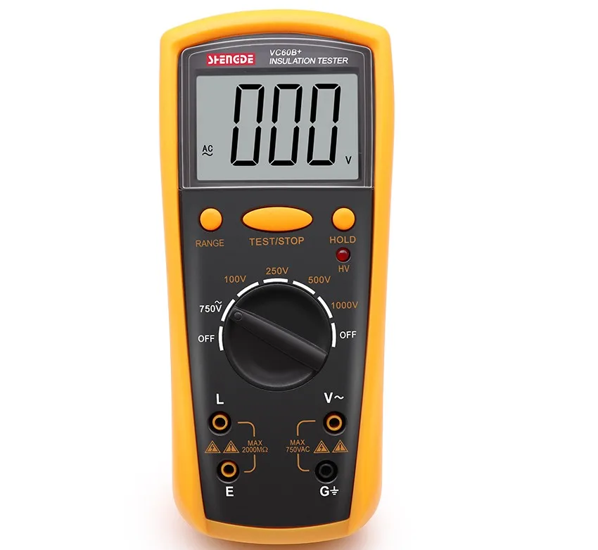 Insulation resistance tester VC60B+ digital megohmmeter insulation tester insulation shaker is better than BM500
Insulation resistance tester VC60B+ digital megohmmeter insulation tester insulation shaker is better than BM500