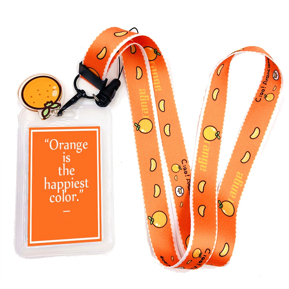 Милый шнурок с фруктами для ключей Милые оранжевые ремешки телефона USB-брелок
