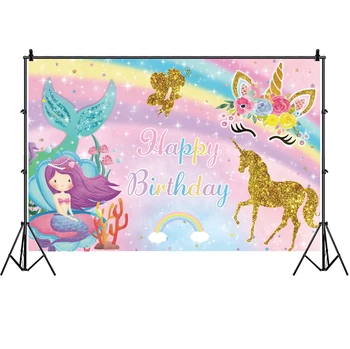Unicorn Mermaid Photography Backdrop Girls Party Photo Background Decoration Kids Cartoon Studio Prop Banner
Unicorn Mermaid Photography Backdrop Girls Party Photo Background Decoration Kids Cartoon Studio Prop Banner
