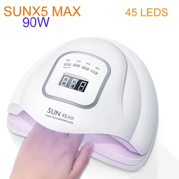SUNX5 MAX 24/72/90W UV LED Nail Lamp with 45 Led For All Gels Polish Sun Light Lamp Manicure Nail Dryer Drying Smart LCD Display 
SUNX5 MAX 24/72/90W UV LED Nail Lamp with 45 Led For All Gels Polish Sun Light Lamp Manicure Nail Dryer Drying Smart LCD Display