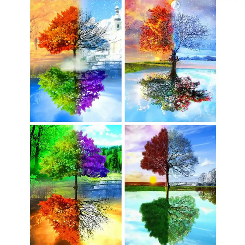 5d diamond painting tree picture of rhinestones home decoration