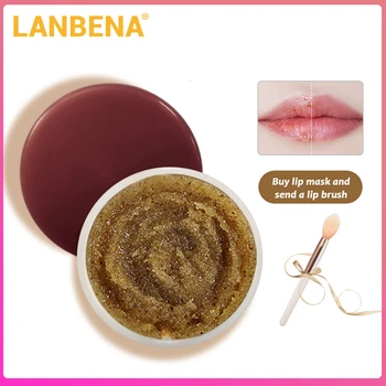 

LANBENA Lip Scrub Lip Mask Lip Balm Brown Sugar Lip Plumper Sleeping Mask Anti Aging Moisturizing Exfoliating Repair Lip Lines