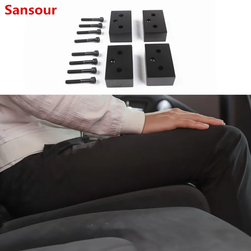 

Sansour Aluminum alloy Car Rear Seat Heightening Pad Kits Strips Trim For Nissan Patrol 2017 2018