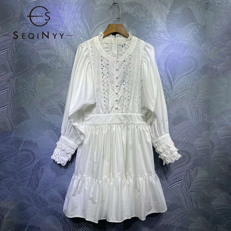 SEQINYY Casual Dress 2020 Spring Autumn New Fashion Design Women Long Sleeve Ruffles Flowers Hollow out High Quality Knee
SEQINYY Casual Dress 2020 Spring Autumn New Fashion Design Women Long Sleeve Ruffles Flowers Hollow out High Quality Knee