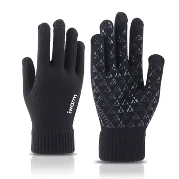 Mens Womens Couple Winter Knit Full Finger Gloves Magic Touch Screen Thickened Thermal Lining Ribbed Cuff Anti-Slip Mittens A69C
Mens Womens Couple Winter Knit Full Finger Gloves Magic Touch Screen Thickened Thermal Lining Ribbed Cuff Anti-Slip Mittens A69C