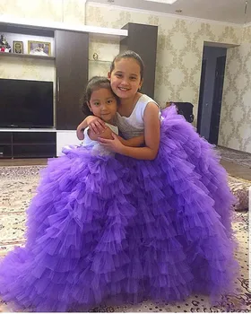 Customied Girls Prom Dress New Long Tiered Tulle Flower Girl Dress with Bow V-back For Wedding New Arrivals Vestidos De Fiesta
Customied Girls Prom Dress New Long Tiered Tulle Flower Girl Dress with Bow V-back For Wedding New Arrivals Vestidos De Fiesta