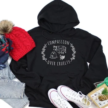 Compassion Over Cruelty vegan funny cute kawaii graphic women fashion pure casual slogan quote hoodies young hipster tops- L244
Compassion Over Cruelty vegan funny cute kawaii graphic women fashion pure casual slogan quote hoodies young hipster tops- L244