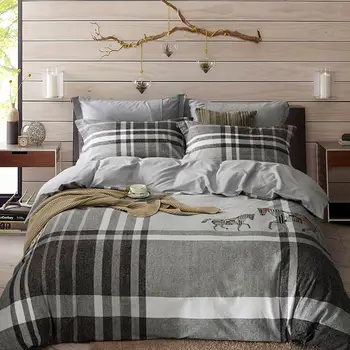 Svetanya Grey Stripes Plaids Brushed Sanding Cotton Bedding Set Printed Thick Linens Fitted Sheet Pillowcase Duvet Cover
Svetanya Grey Stripes Plaids Brushed Sanding Cotton Bedding Set Printed Thick Linens Fitted Sheet Pillowcase Duvet Cover