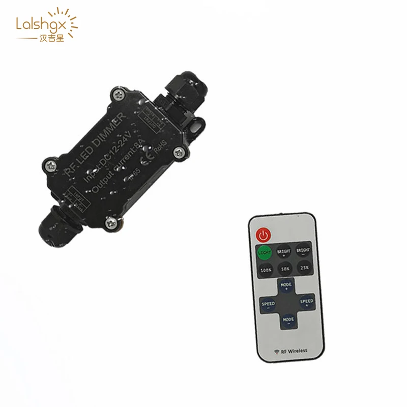 LED dimming controller DC12-24V IP65 8A low voltage waterproof wireless dimming controller rainwater controller
LED dimming controller DC12-24V IP65 8A low voltage waterproof wireless dimming controller rainwater controller