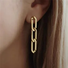 有名なブランドのチェーン女性の高級メタルゴールドピアススタッドイヤリングレディー耳ファッションジュエリーガールズ(China)