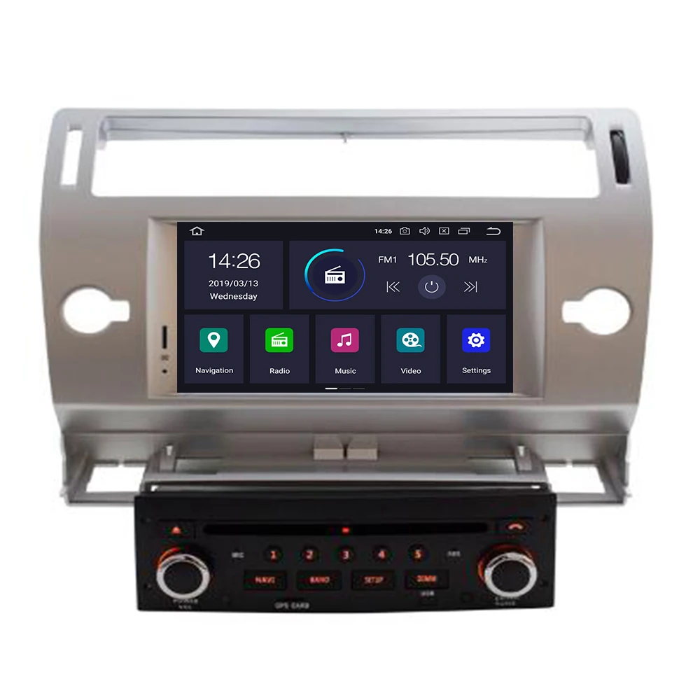 Автомобильный DVD-стерео плеер с сенсорным экраном Android 10 GPS Wi-Fi FM мультимедийным