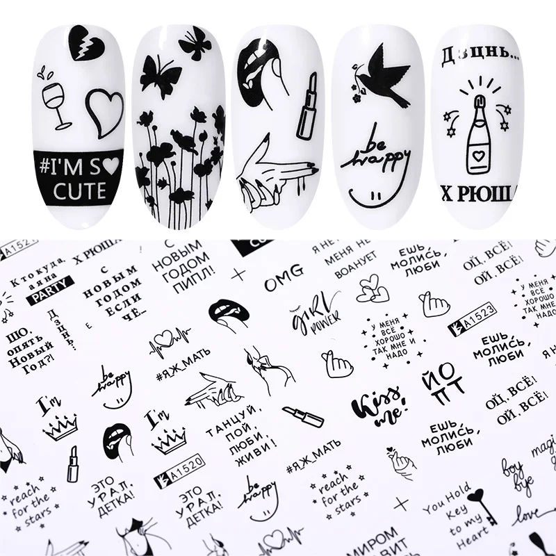 1 Sheet Nail Water Transfer Decals Stickers Black White Flower Patterns Sticker Designs Nail Art Decoration DIY Design
1 Sheet Nail Water Transfer Decals Stickers Black White Flower Patterns Sticker Designs Nail Art Decoration DIY Design