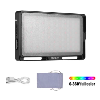 Manbily Portable RGB LED Video Light Panel Dimmable 2500K-8500K Mini Pocket Camera Fill Light with OLED Screen Built-in Battery
Manbily Portable RGB LED Video Light Panel Dimmable 2500K-8500K Mini Pocket Camera Fill Light with OLED Screen Built-in Battery