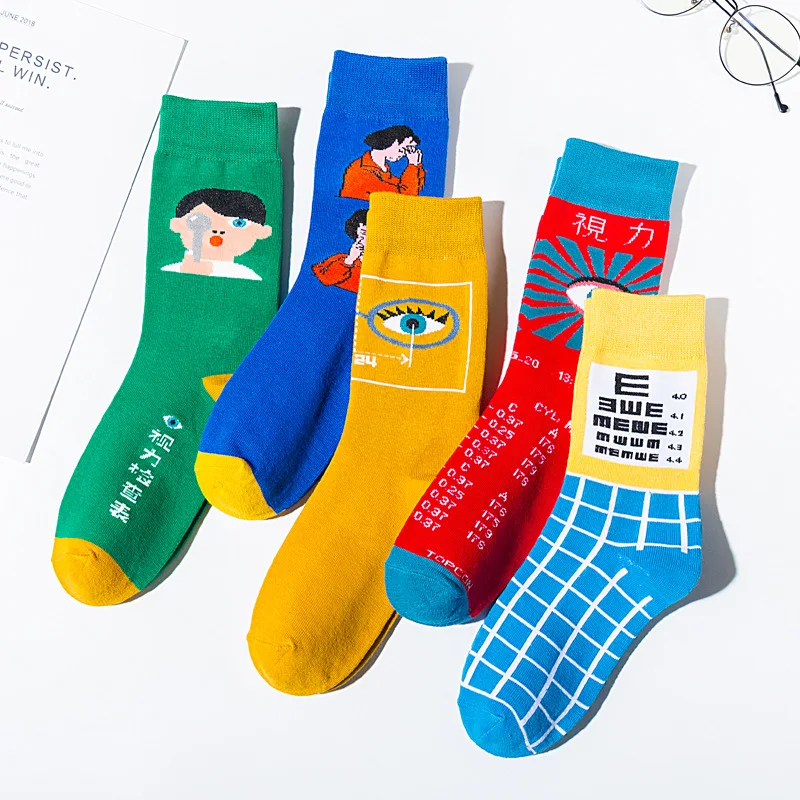 1 Pair New Fashion Cotton Socks Visual Chart Eye Exercises Socks Novelty Pattern Creative Lovers Sox Harajuku Funny Happy socks
1 Pair New Fashion Cotton Socks Visual Chart Eye Exercises Socks Novelty Pattern Creative Lovers Sox Harajuku Funny Happy socks