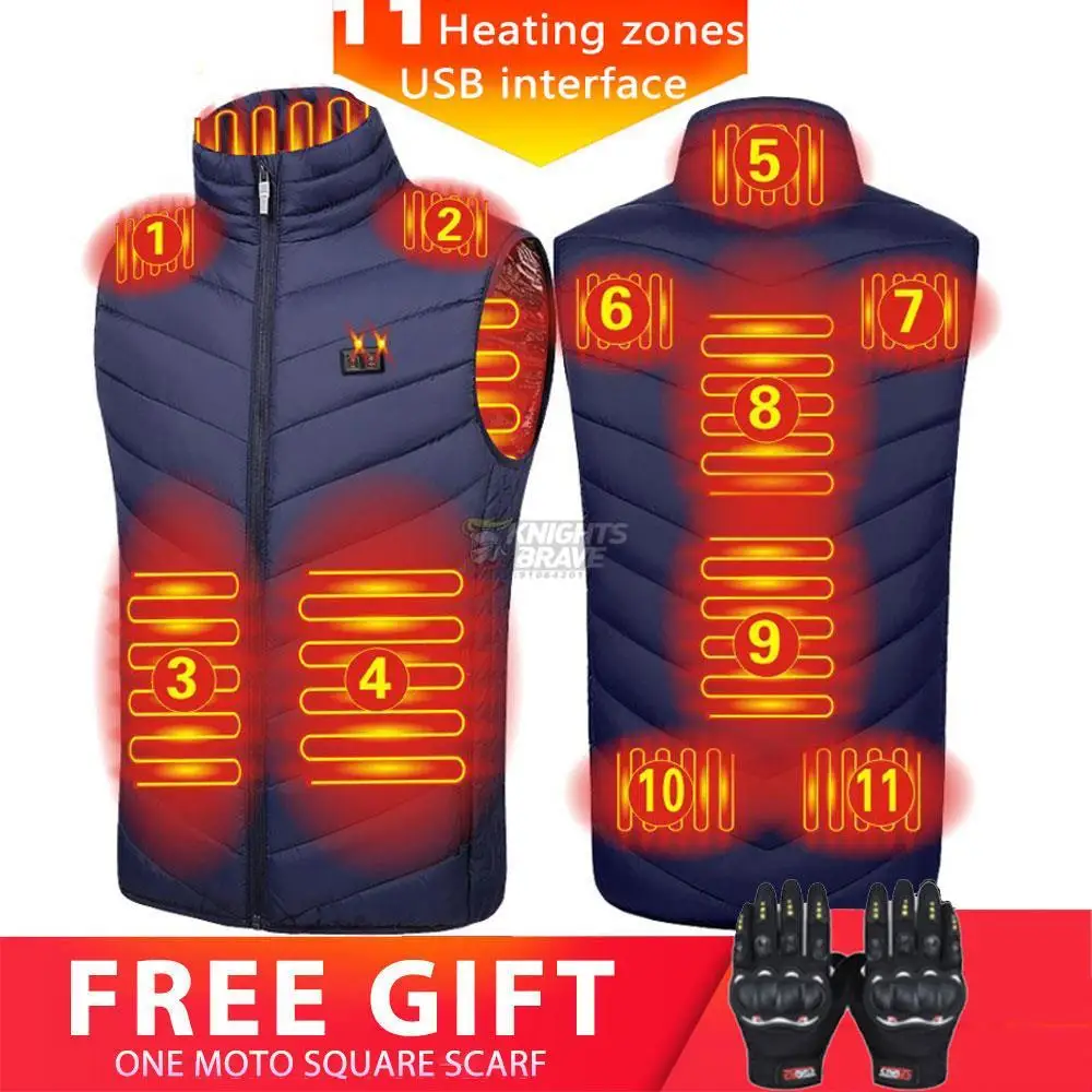 Winter 11 Zone Heated Vest Intelligent USB Electric Heating Padded Jacket Thermal Warm Motorcycle Jacket Clothes For Men Women
Winter 11 Zone Heated Vest Intelligent USB Electric Heating Padded Jacket Thermal Warm Motorcycle Jacket Clothes For Men Women
