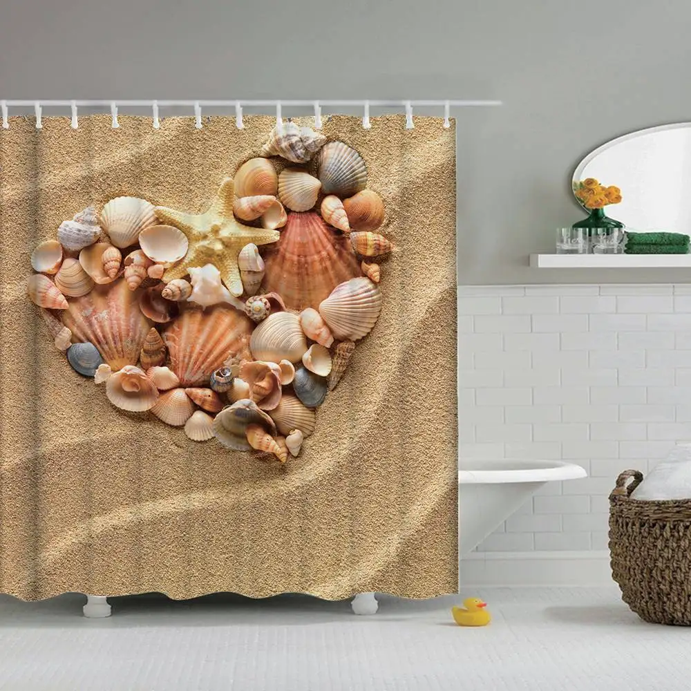 Dafield Nautical Composition with Sandy Beach Frame Surrounded by Various Sea Shells Cloth Fabric Tan Sand Beach Shower Curtain
Dafield Nautical Composition with Sandy Beach Frame Surrounded by Various Sea Shells Cloth Fabric Tan Sand Beach Shower Curtain