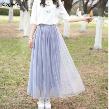 Skirts Women Students Mesh Skirt A-line Loose Solid All-match Casual Simple Womens Korean Style Elegant Comfortable Daily Chic
Skirts Women Students Mesh Skirt A-line Loose Solid All-match Casual Simple Womens Korean Style Elegant Comfortable Daily Chic