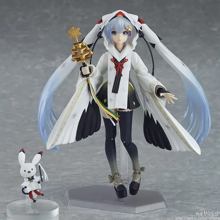 FIGMA EX-045 Snow Hatsune Miku Crane Priestess Ver Anime 15CM Action Figure Toys (2)