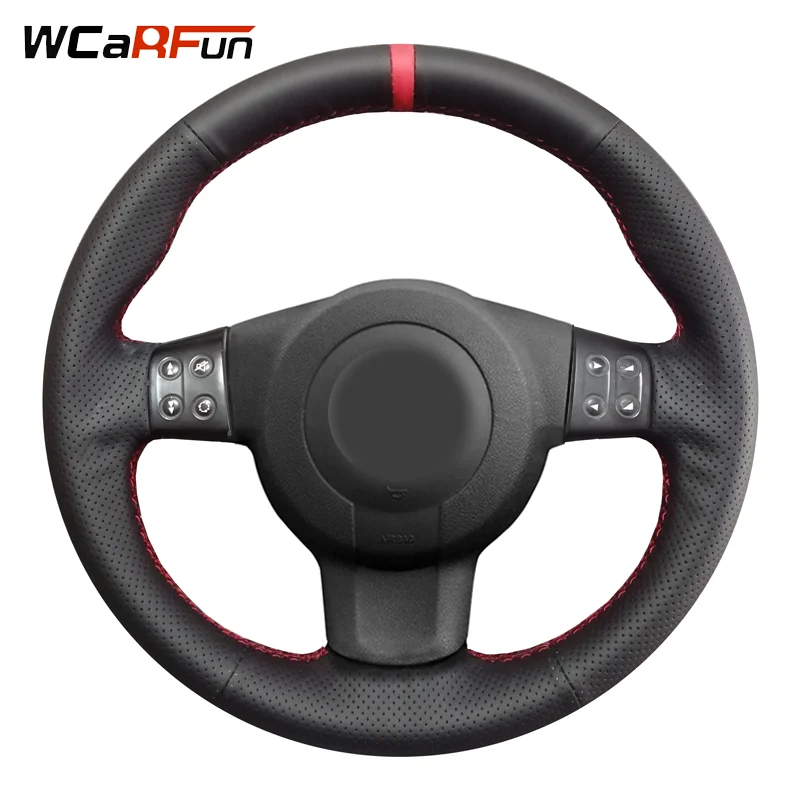 WCaRFun черная искусственная кожа сделай сам сшитая вручную чехол рулевого колеса
