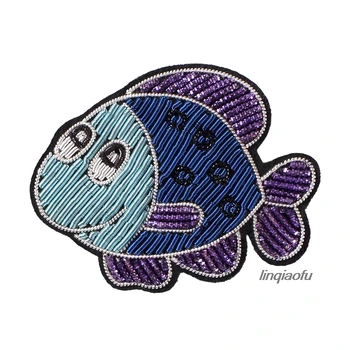 Indian silk hand-embroidered pin fixed clothes clown fish badge, neckline decoration
Indian silk hand-embroidered pin fixed clothes clown fish badge, neckline decoration