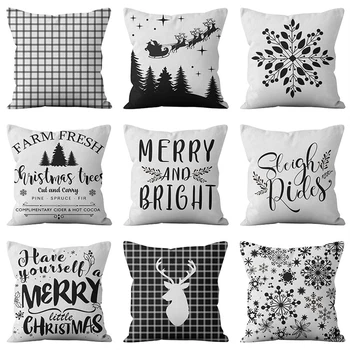 Merry Christmas Cushion Cover Black And White Pillowcase Christmas Decorations For Home Navidad Decor Happy New Year Xmas Decor
Merry Christmas Cushion Cover Black And White Pillowcase Christmas Decorations For Home Navidad Decor Happy New Year Xmas Decor