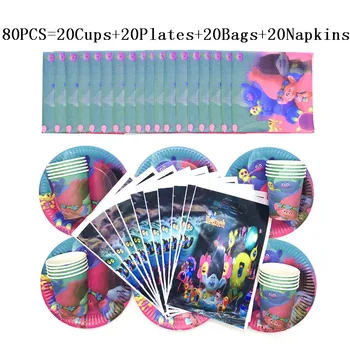 50/80pcs Trolls Cartoon Theme Wedding Candy Gift Bag Kids Birthday Party Disposable Cup+Plate+Gift Bag+Napkin Decorations Suppli
50/80pcs Trolls Cartoon Theme Wedding Candy Gift Bag Kids Birthday Party Disposable Cup+Plate+Gift Bag+Napkin Decorations Suppli