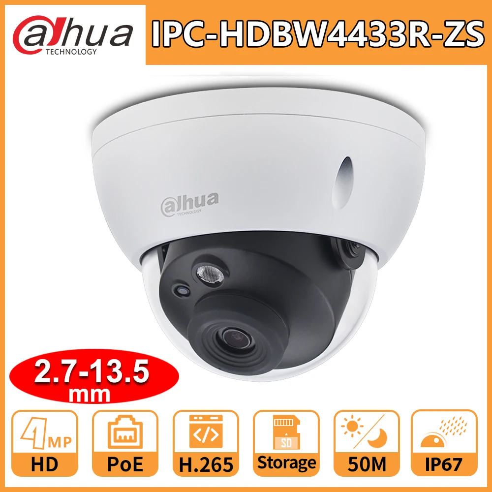 Dahua HD 4MP IP Camera IPC-HDBW4433R-ZS 2.7-13.5mm Electric Zoom Lens Security Camara IR50m Night Vision H.265 IP67 Home Outdoor
Dahua HD 4MP IP Camera IPC-HDBW4433R-ZS 2.7-13.5mm Electric Zoom Lens Security Camara IR50m Night Vision H.265 IP67 Home Outdoor