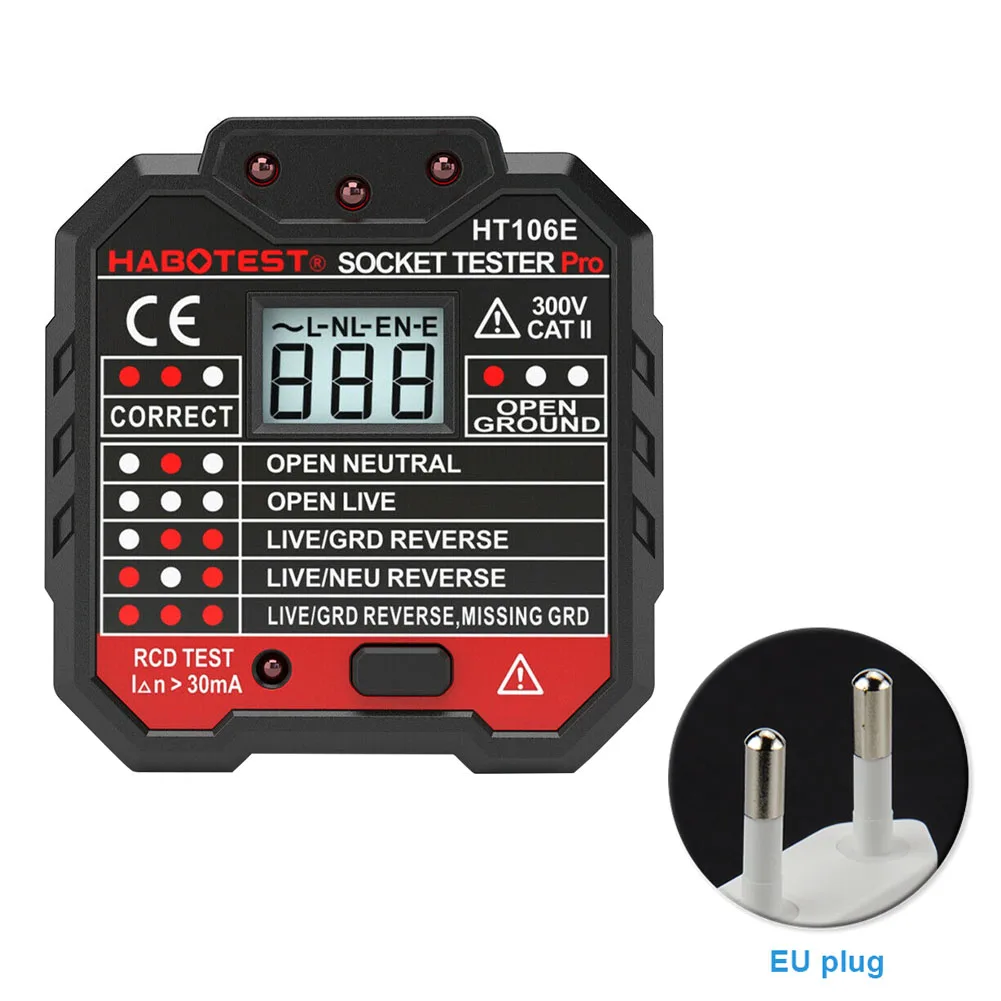 Socket Tester LCD Display Mini Digital Wall Portable Voltage Polarity Tools Electrical Detector Mains Fault Ground Zero Line
Socket Tester LCD Display Mini Digital Wall Portable Voltage Polarity Tools Electrical Detector Mains Fault Ground Zero Line